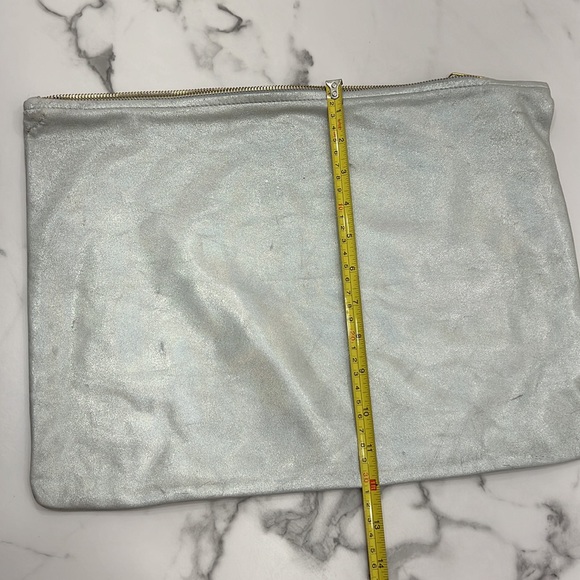 COPY - American apparel leather clutch. Silver large, 16X12 - Picture 5 of 5